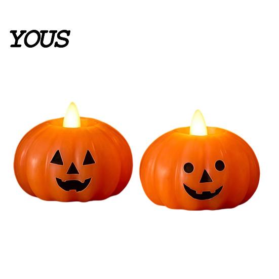 Retro Halloween Table Decoration Flameless Fake Candle, Battery Operated Stacked Pumpkin/Ghost Candle Light, Party Atmosphere Light LED Flickering