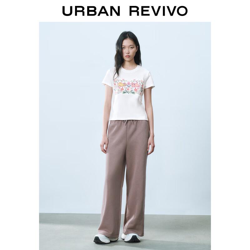 UR 2025 Spring Women s Pet Embroidery Short Sleeve T-Shirt XS грязно-белый