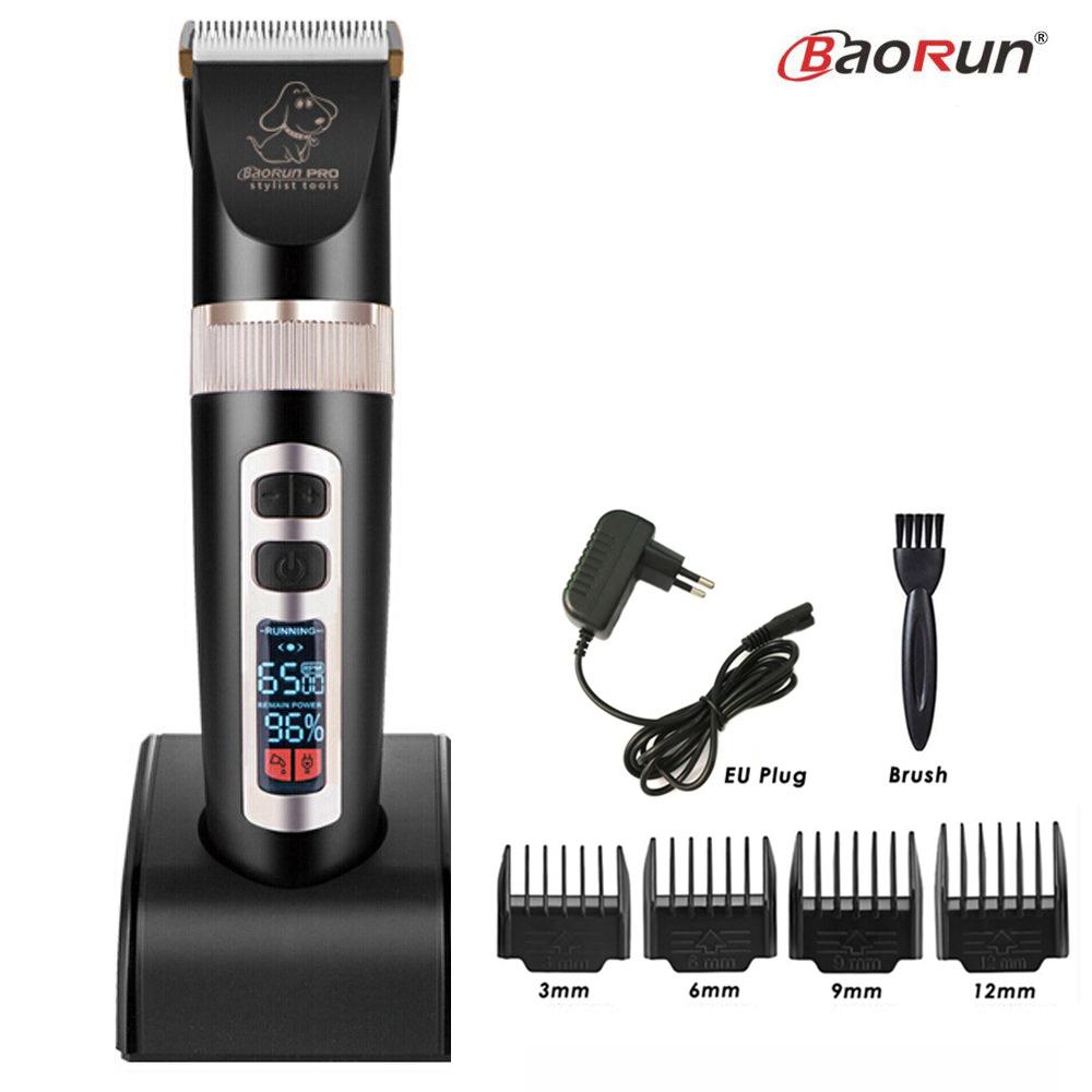BaoRun P9 Tondeuse à Poils de Chien Professionnelle Écran LCD Clippers pour Animaux Chats Tondeuse Électrique de Toilettage Rechargeable Machine de Coupe de Cheveux Animal