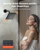Shower Faucet Set, 305 mm Ceiling Mount Rainfall Shower System with 152 mm Wall Mount Head and 4 in 1 Handheld Spray, Rotatable 3-Function Dual Rain
