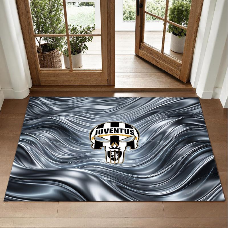 Juventus FC Design Crystal Velvet Rug Soft Decorative Mat for Bedroom Entrance