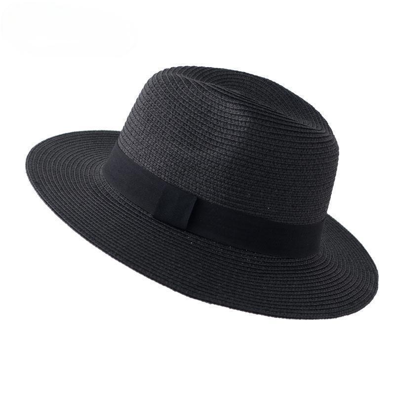Men's Hand-Woven Raffia Straw Sun Hat - Wide Brim, Sun Protection, Perfect for Summer Beach Vacation