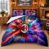 Printed 3Pcs Bedding Set AC Milan Pattern Bed Sheet Pillowcase For Bedroom Decor