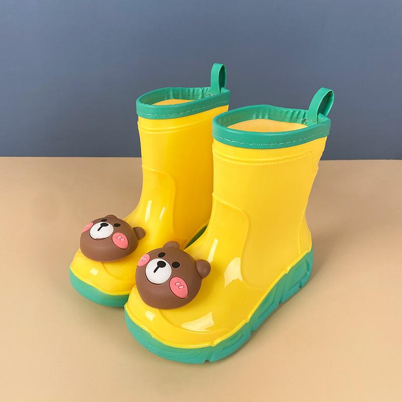 Children's rain shoes women's removable cartoon water shoes non-slip waterproof rain boots young children medium and small children baby boy boots