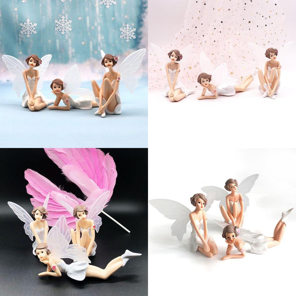 Enchanting Flower Fairy Miniature Figures With Delicate Fly Wings For Dollhouse Decor