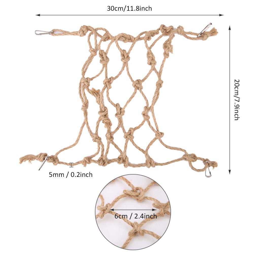 Hemp Rope Parrot Bird Climbing Net Hanging Rope Net Swing Play Rope Ladder Chew Toy (Small)