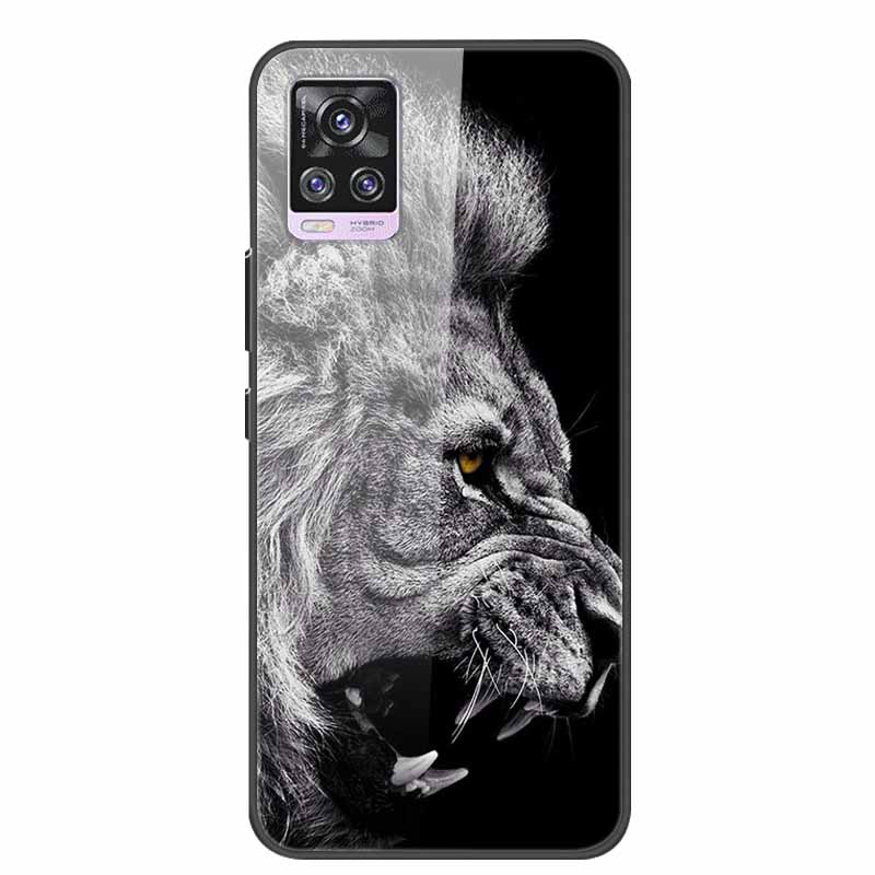 Glass Back Cover For Vivo V20 Pro 5G Case Coque Hard Tempered Glass Case For Vivo V20 Pro 2020 Phone Case Cover Soft Bumper Para