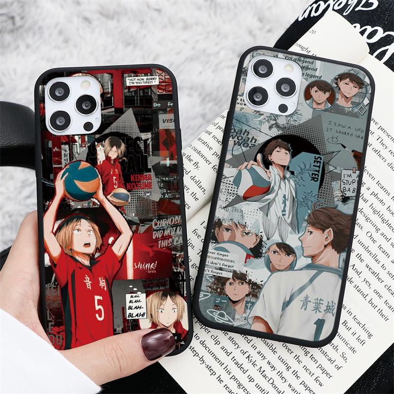 Compre Japão Anime Haikyuu Padrão Caso de telefone para iPhone 7 8 11 12 13  Pro Max Huawei P30 Lite Samsung A52 Reno5 Pro Redmi Note 10 Pro vivo iQOO  Z3 capa