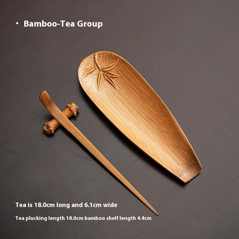 Bamboo Tea Three-piece Relief Handmade Tea Lotus Kung Fu Accessories Shovel Spoon Bamboo Spoon Tea Scoop