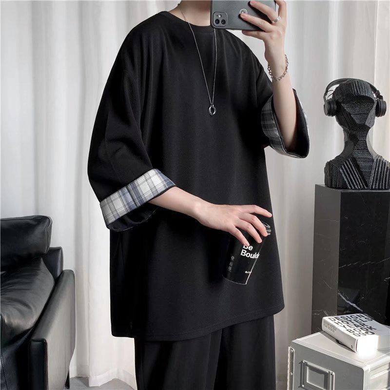 Men's 2023 Trendy Seven-Sleeve Short-Sleeve Loose T-Shirt