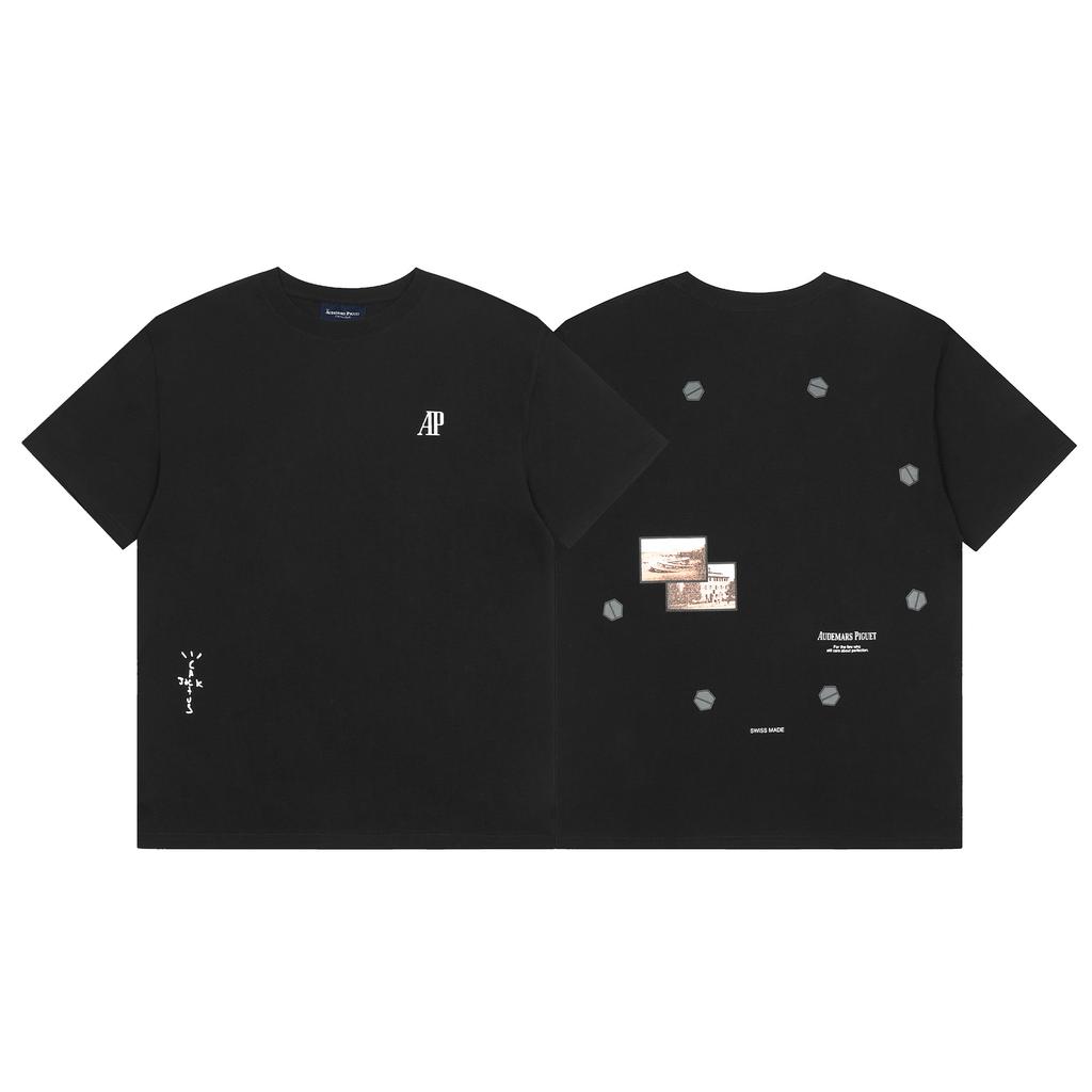 24S grenzüberschreitende Trendmarke Travis Scott Utopia Joint-Album geometrisches Graffiti kurzärmeliges T-Shirt Herren und Damen halblang