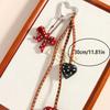 Anti-Lost Handmade Bow Keychain Hanging Braid Rope Key Chain Heart Phone Charm  Jewelry Accessories