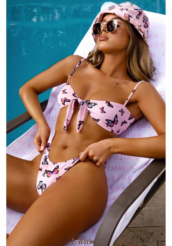 2023 Schmetterlingsmuster Knotenstil Bikini für Damen