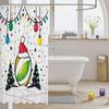 Christmas Ball Pickleball Shower Curtain with Xmas Tree Decorations, Waterproof Merry Holiday Bathroom Decor for Sports Theme