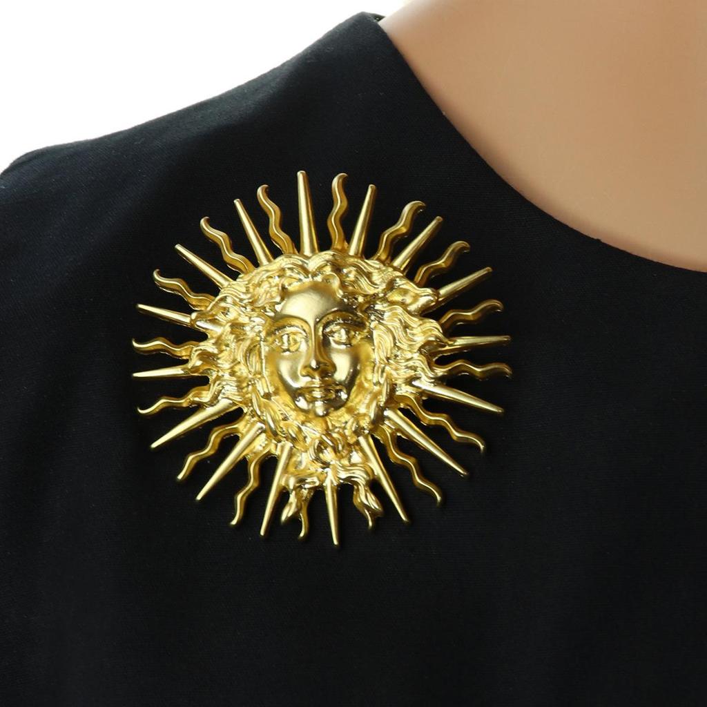 Vintage Retro Sun Goddess Brooch Pin for Coats & Jackets