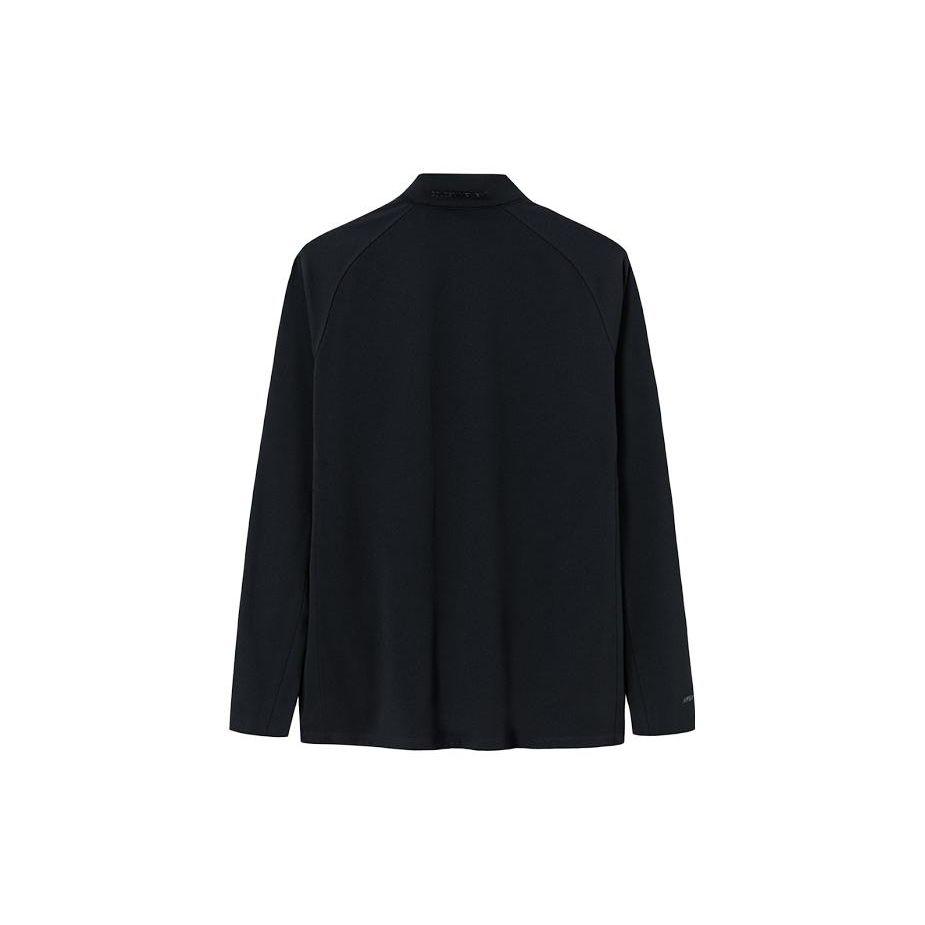 Anta Champion All-Weather Series Fleece Thickened Warm Half-Zip Stand Collar Knitted Sweatshirt Men Sweatshirt Basic-Black 152410401-2