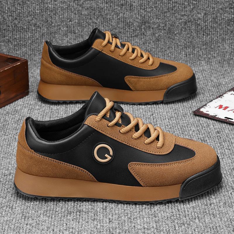 Men'S Shoes  Autumn New Casual Sports Thick Soled Men'S Trendy Versatile Fashion Low Top Board Shoes Black Brown Size(39-45)