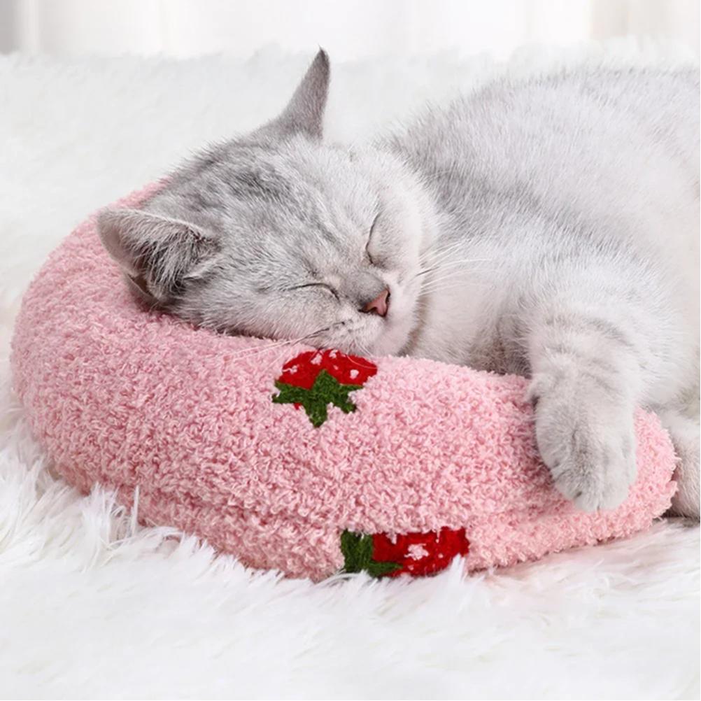 Cute Pet Little Pillow U-Shaped Neck Protector Deep Sleep for Puppy Kitten Pillow Dog Cat Headrest Sleeping Pillow Pet Supplies