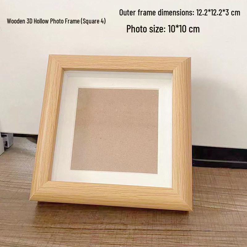 Charming Text & Photo Frame: 3D Hollow Oil Painting Tabletop Stand - Bedroom Desktop Ornament Gift 4-inch square