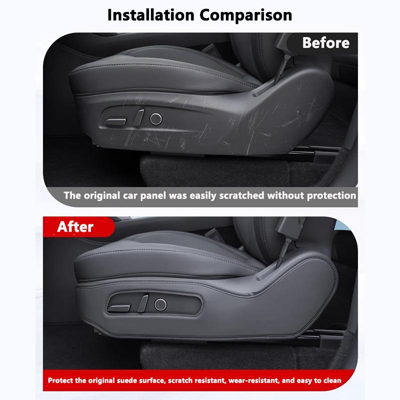 Seat Both Side Anti-Kick Pad For Tesla Model Y Juniper / 3 Highland Seat Anti-scratch Protective Cover Car Interior Accessories