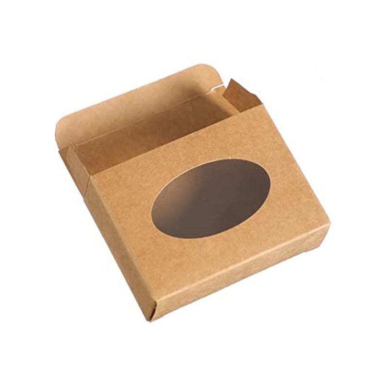 

WTEMPO 20 шт. овальные прозрачные окошки из крафт-бумаги, бумажные коробки для мыла ручной работы, складные коробки для упаковки безделушек, подарочные коробки для кондитерских изделий 20pcs чёрный