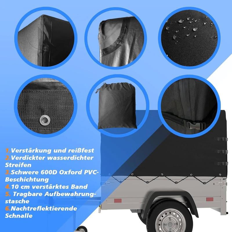 1pc Trailer Tarpaulin High-Sided Cover 210x114x90CM Car Trailer Cover For STEMA OPTI AN F 750 850 VARIOLUX 750 Car Accessories