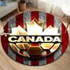 Canada Men's National Soccer Team Round Area Rug,Carpet Rug for Living Room Bedroom Sofa Playroom Decor,Non-slip Floor Mat