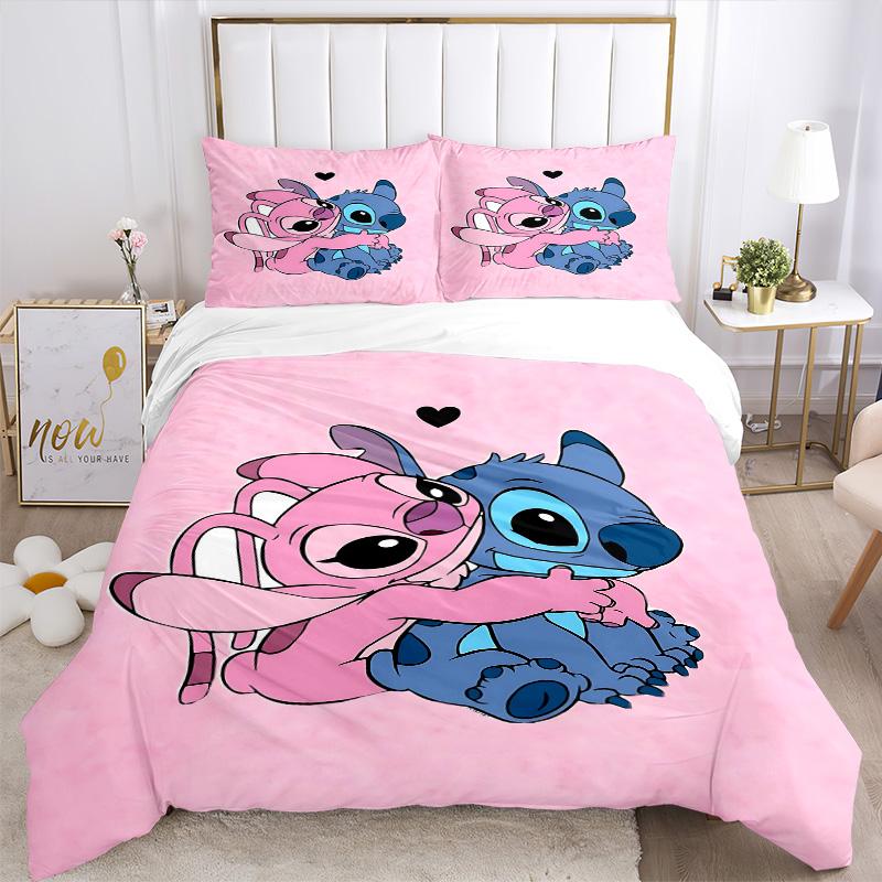 Stitch Angel Print 3Pcs Bedding Setduvet Cover With 2 Bedropillowcase Home Birthday Gift