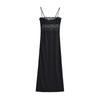 Elegant Sheer Lace Waist-Cinching Camisole Dress for Women – High-Grade A-Line Long Summer Dress