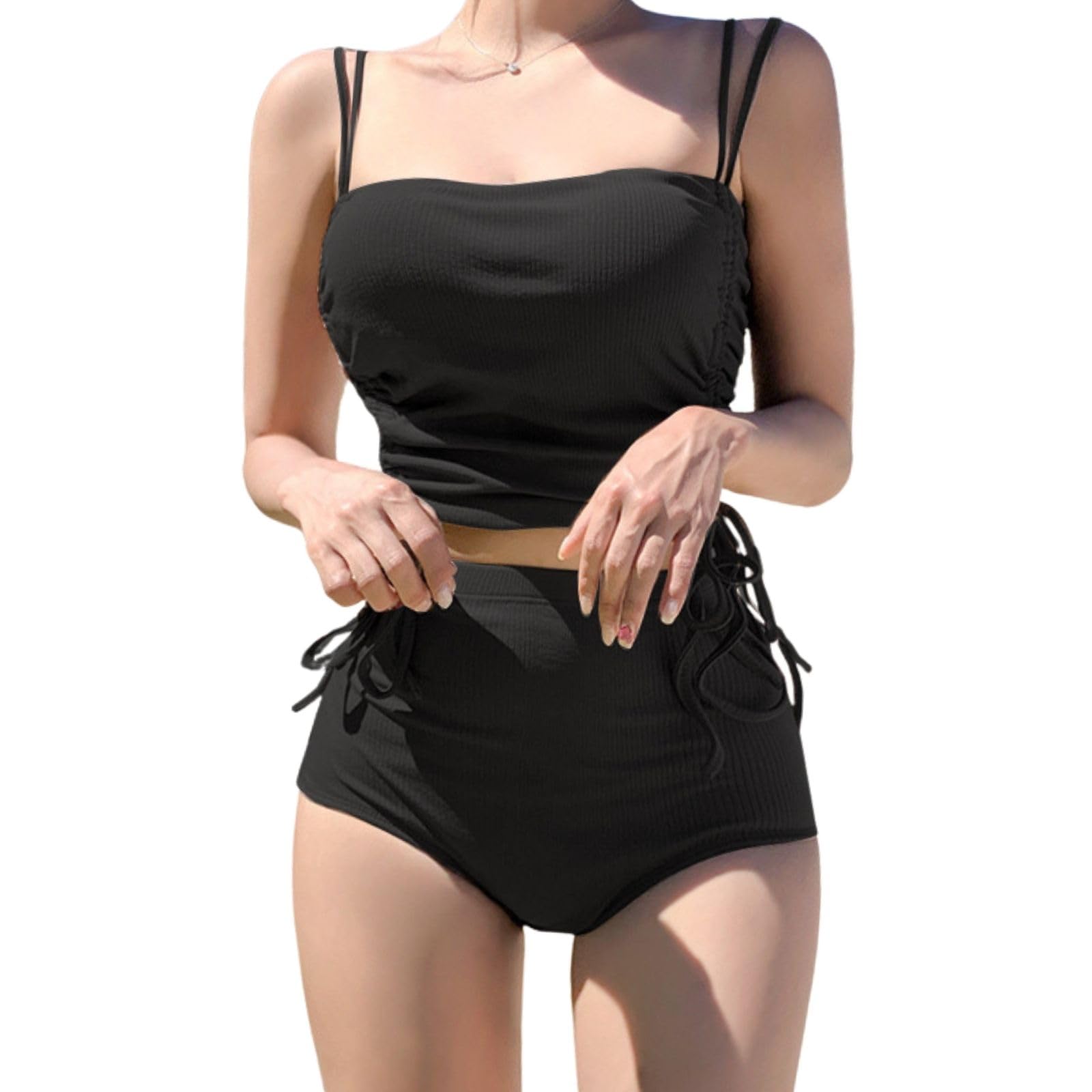 

Бикини Боди с высокой талией Милый для горячей купальной одежды [RainKind] Женский купальник, Закрытый, Раздельный, Набор из 2 предметов, Танкини, Женский купальник, Взрослые, чёрный