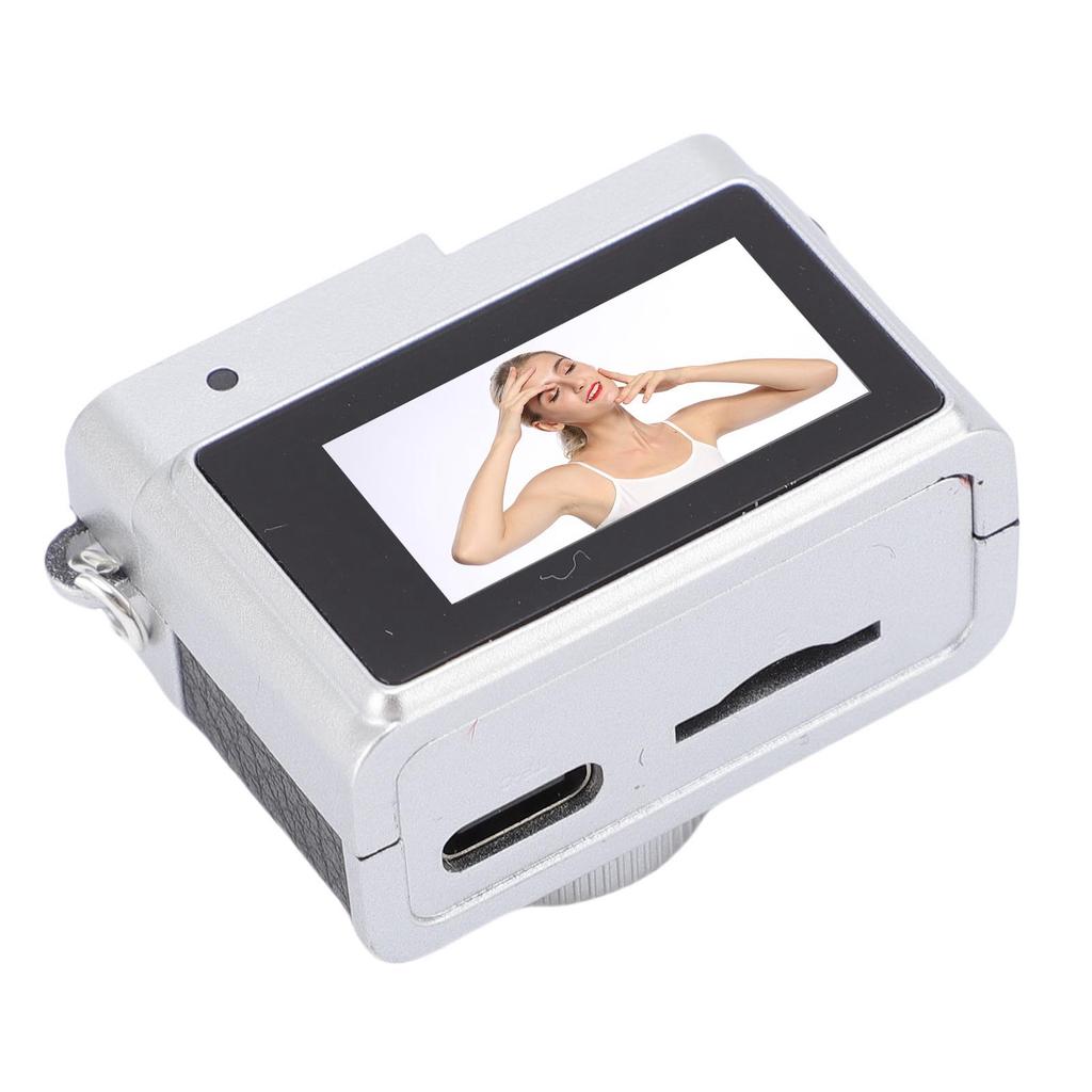 Small Keychain Camera 1080P 2MP 0.96in Color Screen 32GB Memory Card Retro Digital Camera with 4 Filters and LED Flash