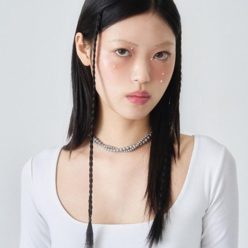 Cozywaveclub TWIST NECKLACE_GREY