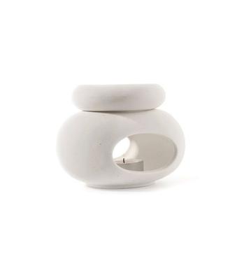 Minimal White Stone Effect Ceramic Burner