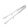 Kitchen Tong with Tip 316 Stainless Steel Anti Slip BBQ Grill Tong with Fork for Steak Meat Vegetables Cooking Serving