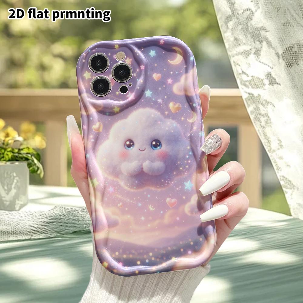 Phone Case: 2D flat design suitable for iPhone 18 17 16 15 14 13 Pro protective case, stars and clouds baby, perfect Christmas and Halloween holiday g