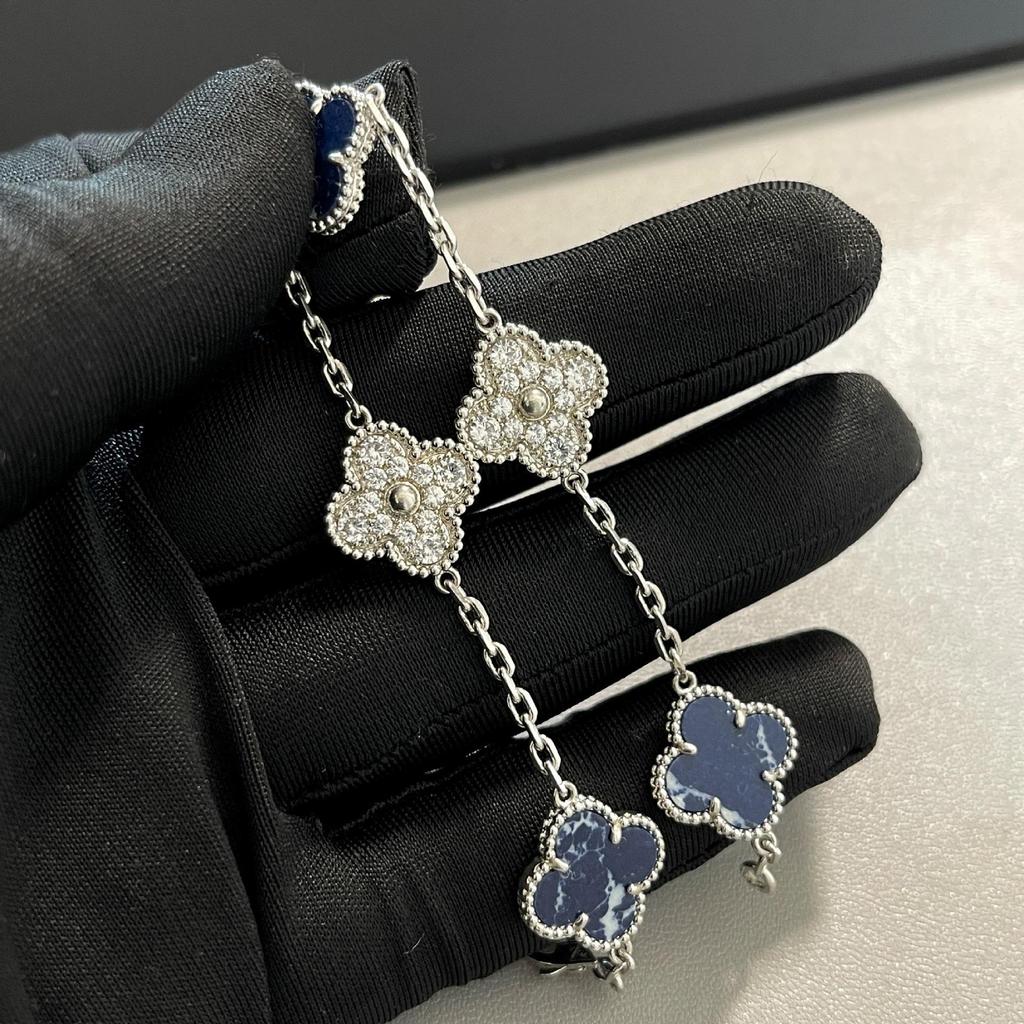 Gold Four-Leaf Clover & Five-Flower Pendant Necklace, 18K Plated, Elegant Gift for Her