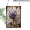 2D Flat, 1pc, Lavender Vintage Metal Sign, Aluminium Hanging Painting, Plaque Decorative Wall Art, Indoor/Outdoor Decor