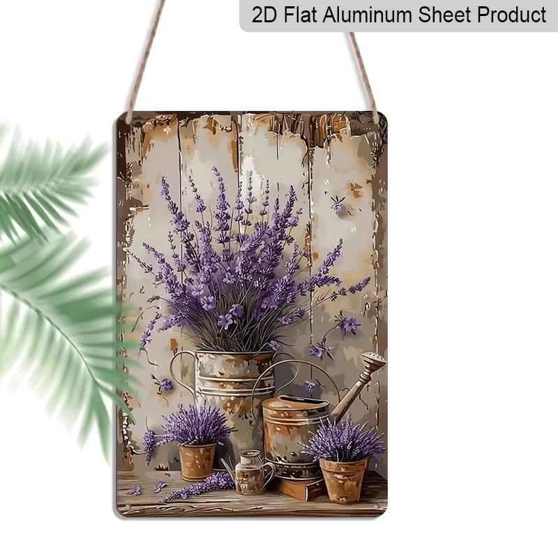 

2D Flat, 1pc, Lavender Vintage Metal Sign, Aluminium Hanging Painting, Plaque Decorative Wall Art, Indoor/Outdoor Decor 20*30cm