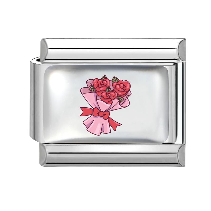 New Lovely Heart Envelope Rose Butterfly Cherry Charm Links Fit 9mm Italian Bracelet Women Men Making DIY Jewelry Gifts