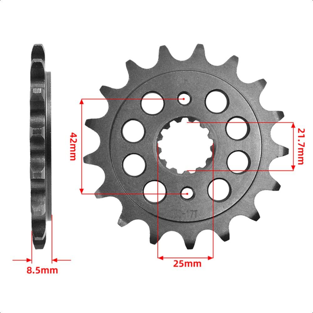 520-17T 520 42T Motorcycle Front Sprocket Gear Wheel for Kawasaki ER-5 Twister 1999 ER500 1997-2006 front 17T
