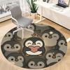 1pc Penguin Love Office Round Area Rug, Under Office Chairs Bedroom Living Room Home Decor, Room Deco, Available in Various Sizes