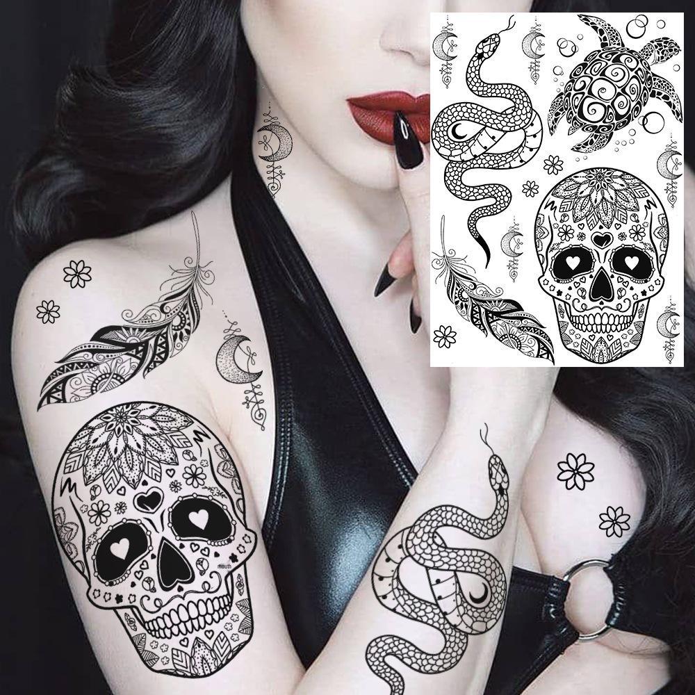 Cross Henna Art Temporary Tattoo Sticker for Arm and Neck
