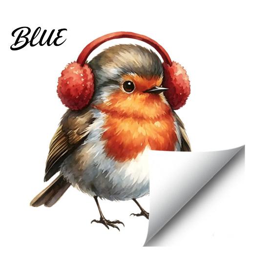 Cute Animal Static Clings Christmas Bird Window Stickers PVC Waterproof Decorative Decals Non Adhesive Stickers for Holiday Glass Doors Removable