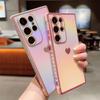 Electroplating Silk Pattern Love Suitable for Samsung S25 Ultra Apple IPhone 16 Gradient Phone Case Protection Case