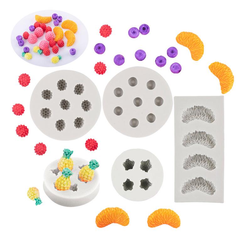Silicone Fruit Set Mold for Fondant, Cake, and Chocolate Decorations