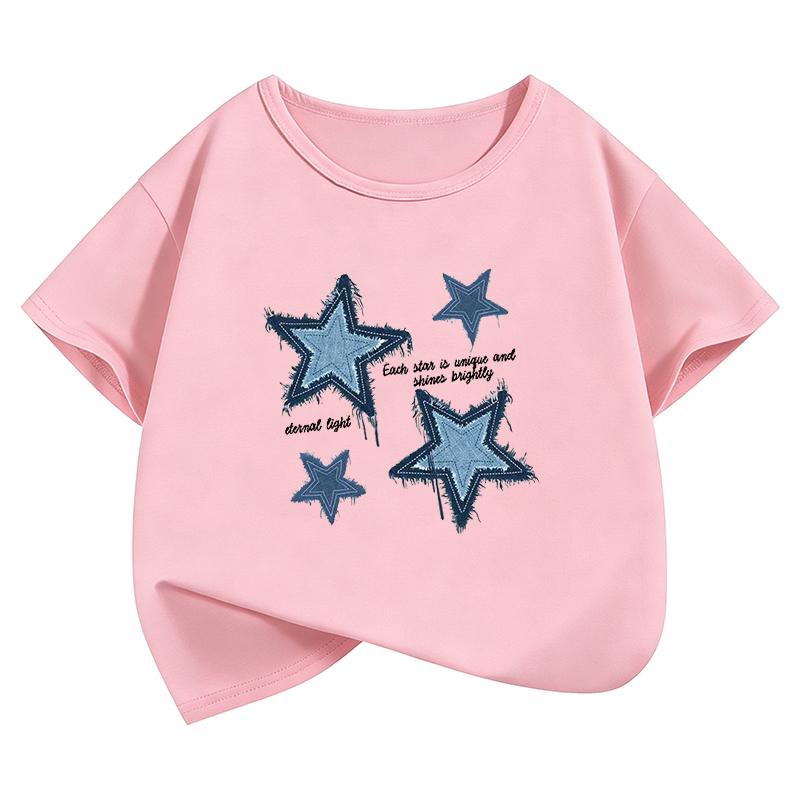 Hip Hop Star Design T Shirts Streetwear Kids Childrens Tshirt short sleeve Boys Girls Summer Spring Casual Top Tee