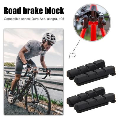 2 Pair Road Bike Brake Pads Shoes Rubber V Brake Blocks for DURA ACE ULTEGRA 105 Shoe Holder Cycle Brake Hoof Part