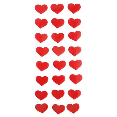 MégaCréa DIY - Red Heart Satin Sticker 1.8 X 1.5 Cm X 24 Pieces