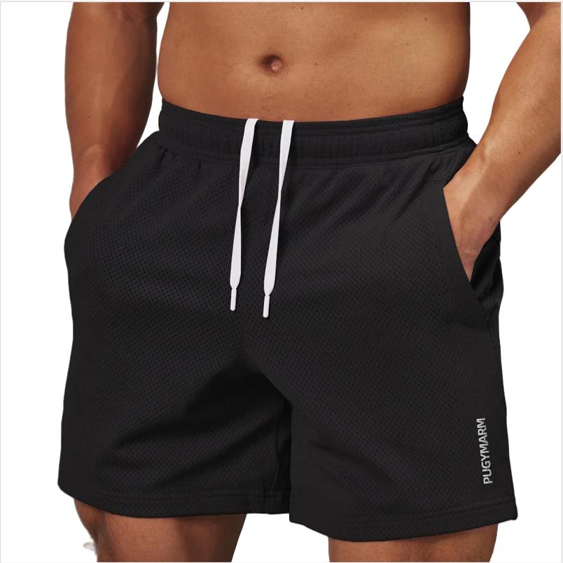 Men's Shorts Summer Gym Workout Running Shorts Quick Drying Loose Basketball Pants Drawstring Mesh Casual Jogging Sports Shorts