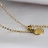 18K Gold Smooth Round Pendant Necklace - Versatile Fashion Design, Customizable with Laser Logo.